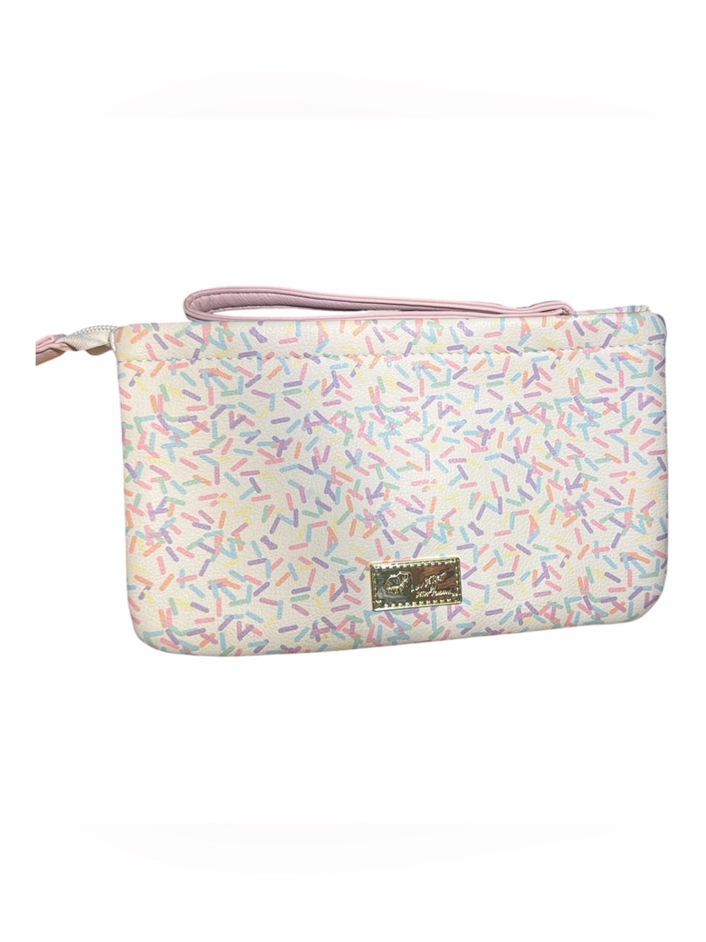 Betsey Johnson Luv Betsey Pastel Sprinkle Cat Wristlet Zipper Clutch Pouch EUC - Picture 2 of 6